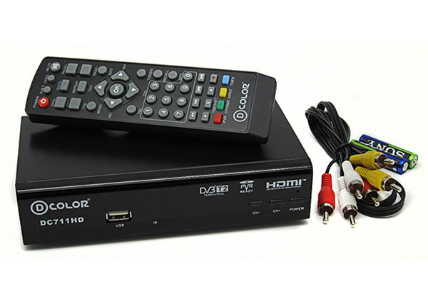 DVB-T2 приемник эфирного цифрового телевидения D-COLOR DC711HD