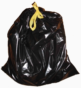 Чёрные мешки для мусора 35 литров с завязками