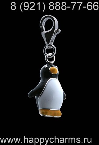 Серебряная подвеска кулон пингвин