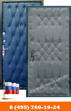 Металлические двери с отделкой Кожа-Кожа с рисунком (дутая)