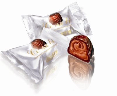 конфеты шоколадные СЕЛЯВИ с начинкой капучино 